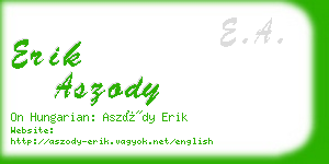 erik aszody business card